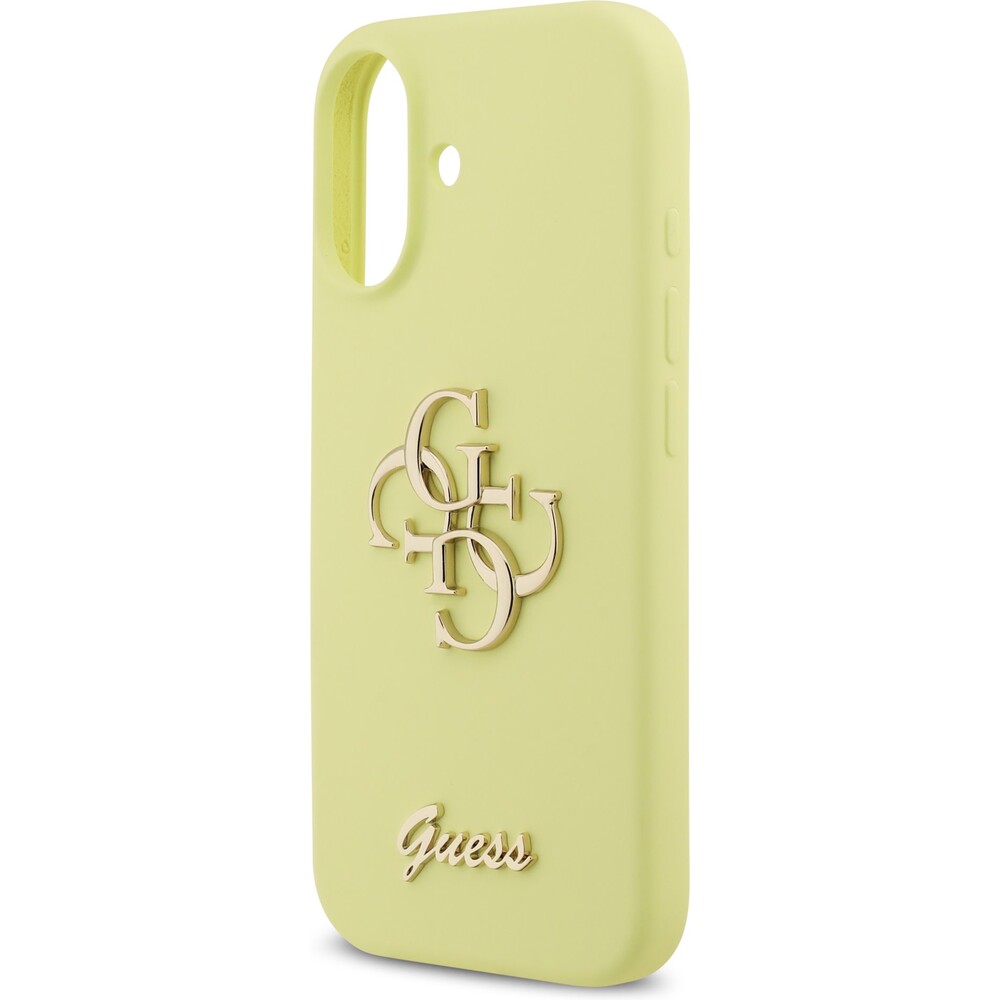 Guess-Liquid-Silicone-4G-Metal-Logo-kryt-iPhone-17-zluty