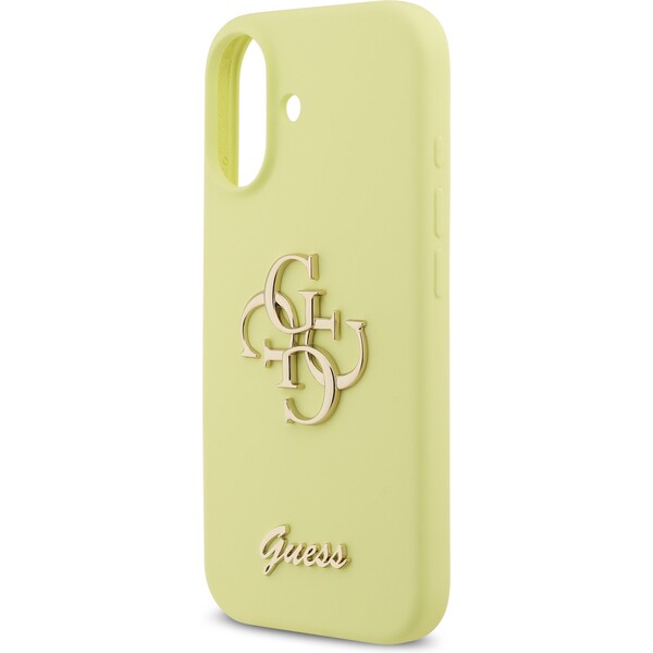 Guess-Liquid-Silicone-4G-Metal-Logo-kryt-iPhone-17-zluty