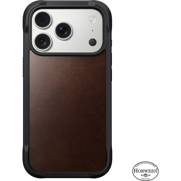 Nomad-Rugged-Leather-Case-Horween-MagSafe-kozeny-kryt-iPhone-17-Pro-Rustic-Brown