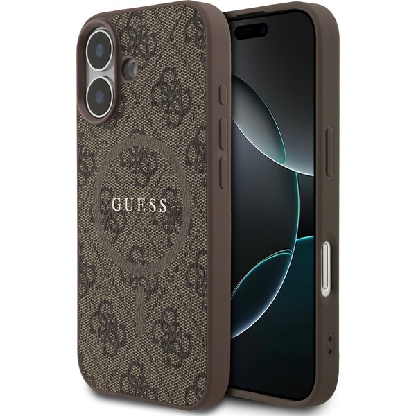 Guess-PU-Leather-4G-Colored-Ring-MagSafe-Zadni-Kryt-pro-iPhone-17-hnedy