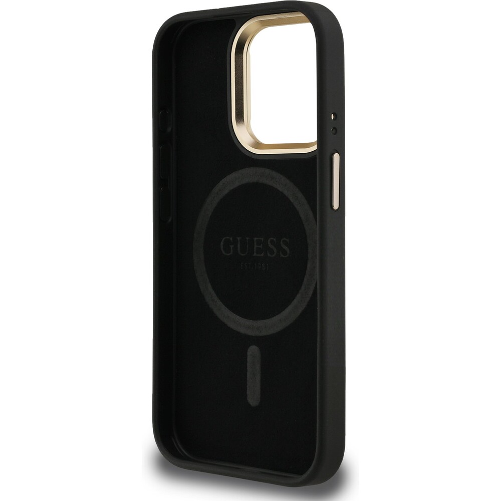Guess-PU-4G-Strass-Triangle-Logo-Stand-Camera-Frame-MagSafe-kryt-iPhone-15-Pro-Max-cerny