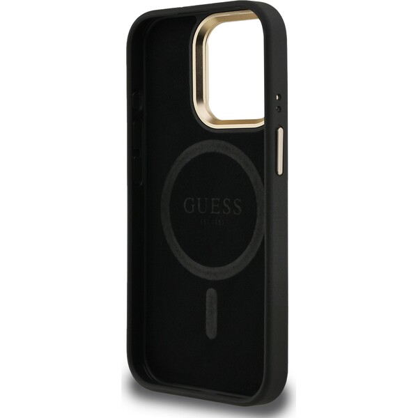 Guess-PU-4G-Strass-Triangle-Logo-Stand-Camera-Frame-MagSafe-kryt-iPhone-15-Pro-Max-cerny