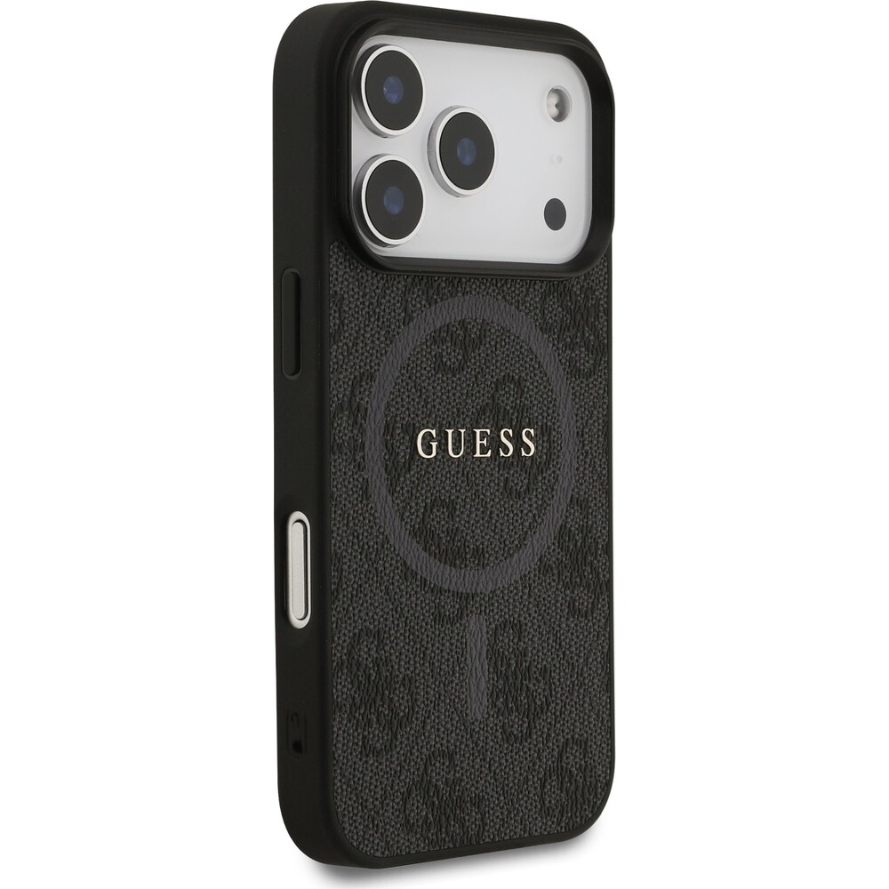 Guess-PU-Leather-4G-Colored-Ring-MagSafe-Zadni-Kryt-pro-iPhone-17-Pro-cerny