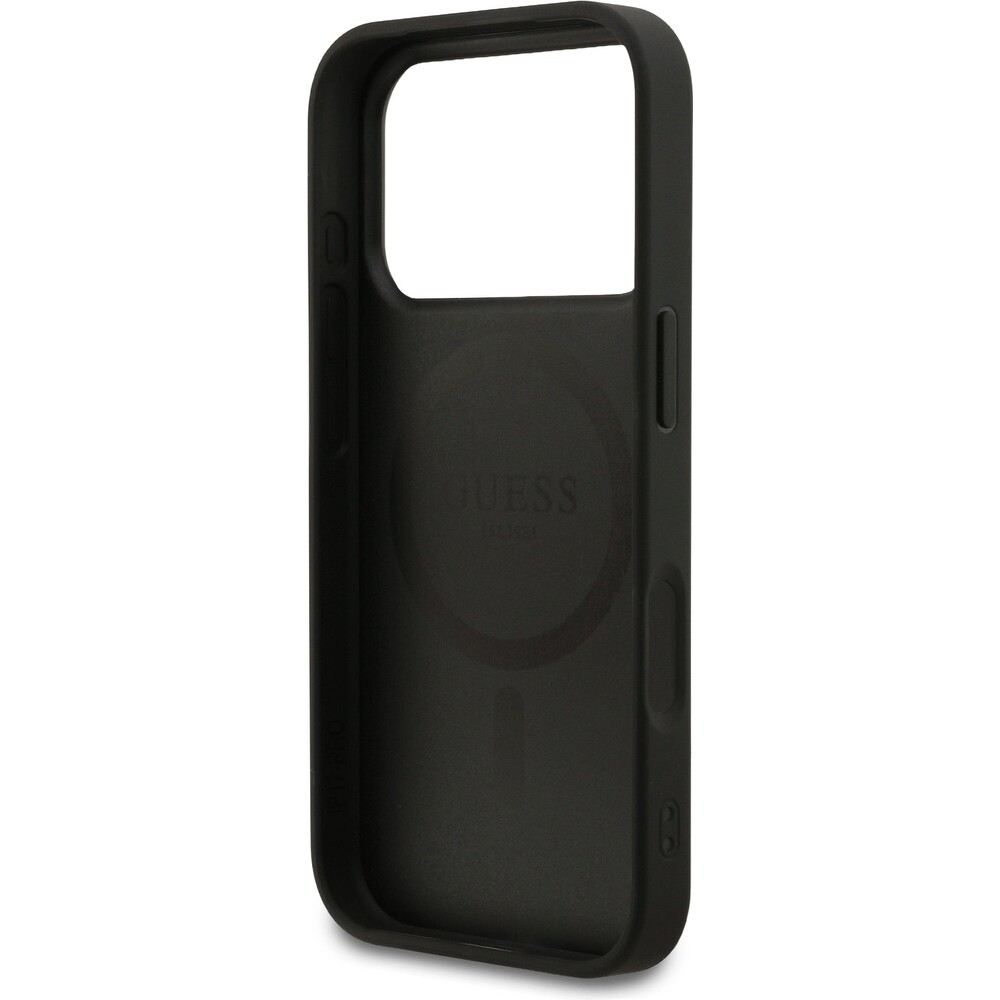Guess-PU-Leather-4G-Colored-Ring-MagSafe-Zadni-Kryt-pro-iPhone-17-Pro-cerny