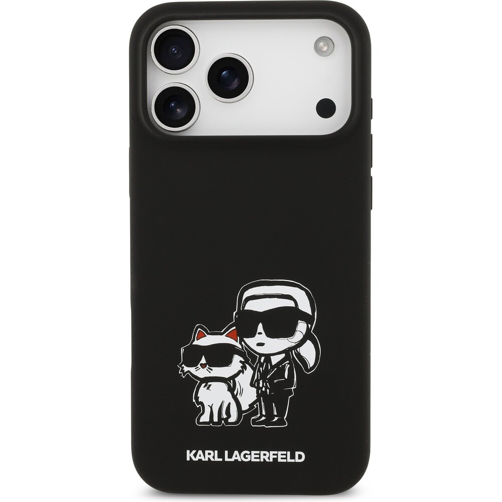 Karl-Lagerfeld-Liquid-Silicone-K-CH-Sketch-MagSafe-kryt-iPhone-17-Pro-Max-cerny