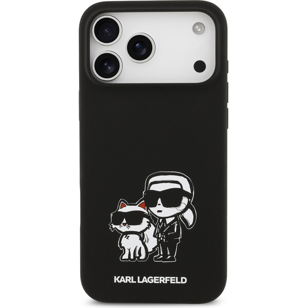 Karl-Lagerfeld-Liquid-Silicone-K-CH-Sketch-MagSafe-kryt-iPhone-17-Pro-Max-cerny