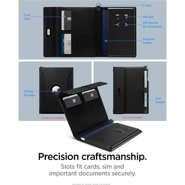 Spigen-Universal-AirTag-Passport-Holder-pouzdro-na-cestovni-pas-cerne